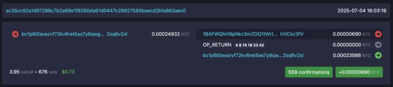 OP Return Reference to LOST