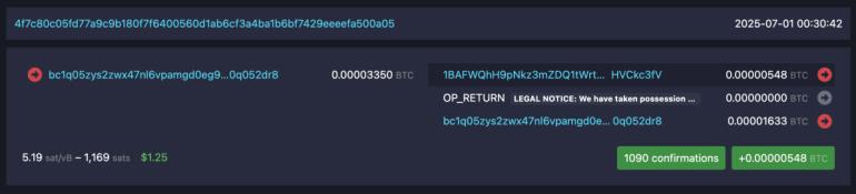 OP Return Legal Notice