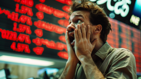 Stock Market Crash Worried Man